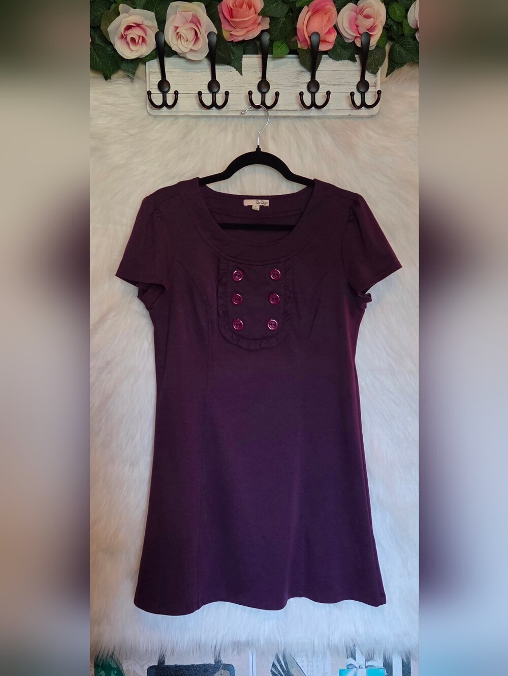 BeBop Plum Purple Short Sleeve Mini Dress